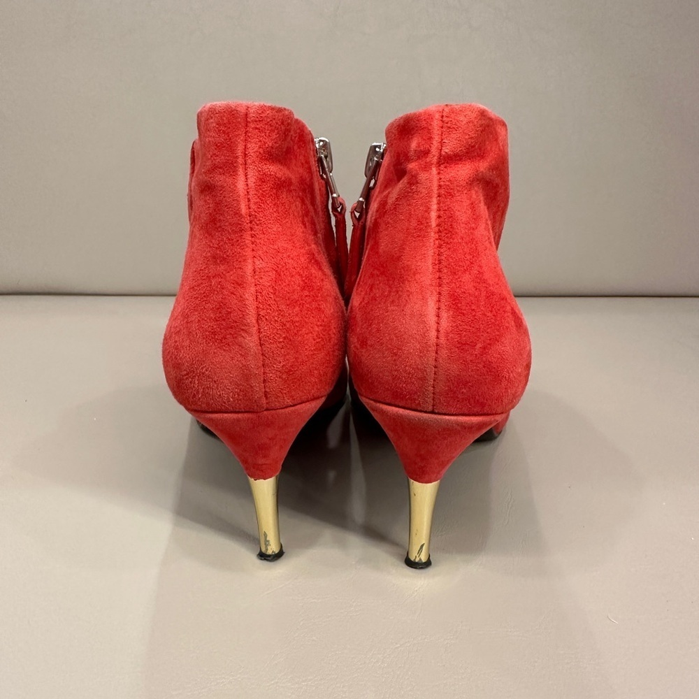 Brian Atwood Mcalester Red Suede Ankle Boots - Picture 8 of 9